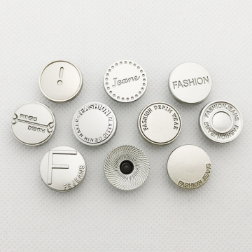 Custom Engraved Logo Name Metal Jeans Buttons for Decoration: Personalized Accessory for Clothing and Fashion