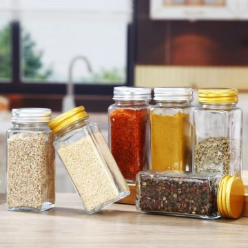 120ml Glass Spice Jars with Metal and Acacia Wood Lid - 12pcs/24pcs Set