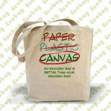 Canvas Grocery Bag, Customized Sizes, Colors and Logos are Accepted, Large Capacity