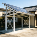 Cochera fotovoltaica residencial de estilo japonés