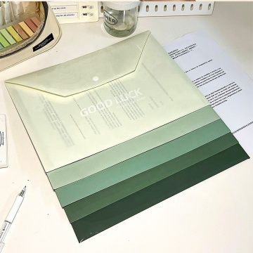 Plastic PP Gradient A4 Document Bag with Snap Button