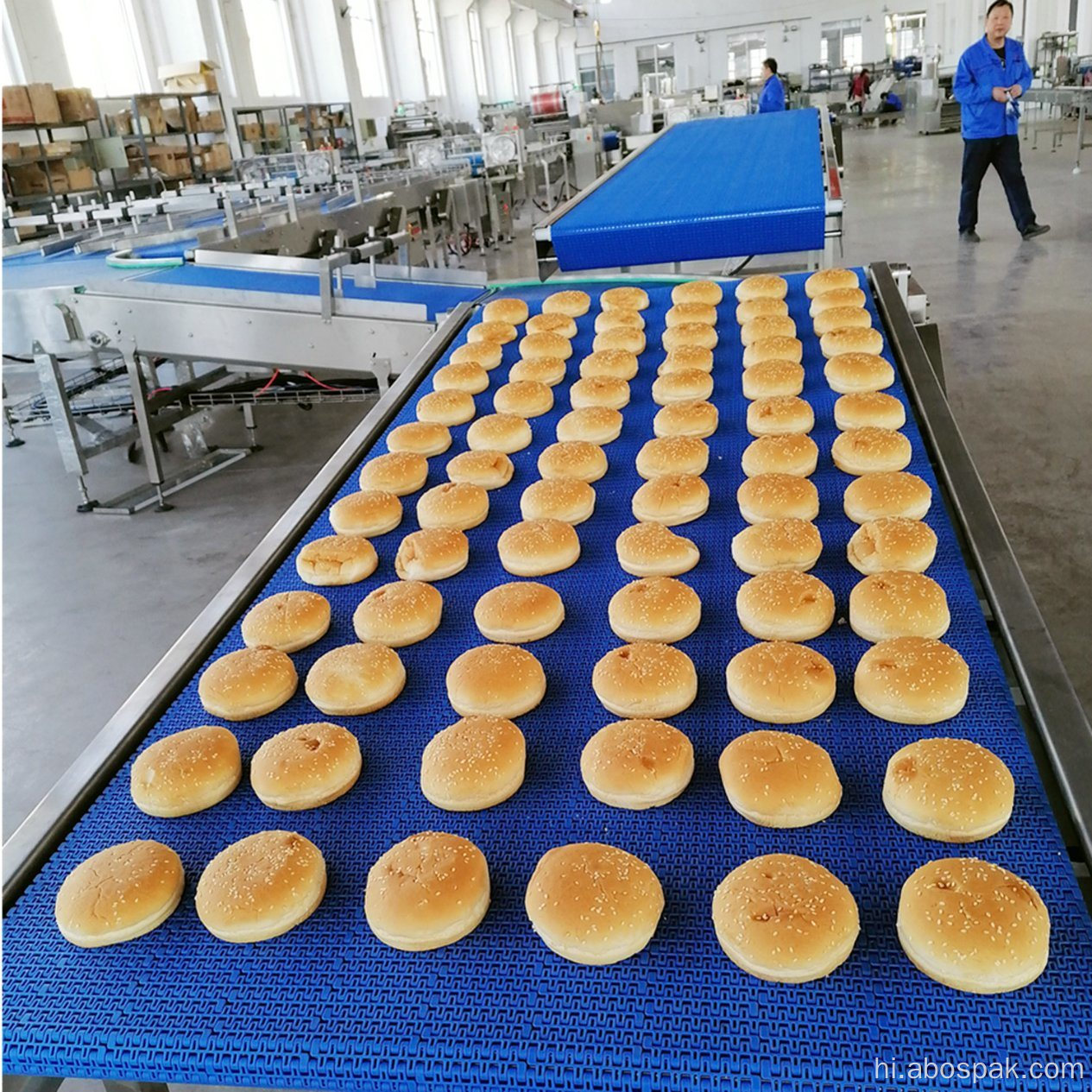 हैमबर्गर बन्स ब्रेड के लिए स्वचालित खाद्य पैकेजिंग मशीन