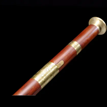 Redwood Scabbard Cane Sword Pattern Steel Handmade Brass Accessories