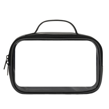 Black Transparent Cosmetic Bag Travel Portable Washing Bag Large Waterproof Storage Bag - Deli 64870 (48pcs Per Carton Set)