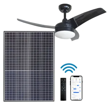 42 Inch Solar DC Commercial Ceiling Fan with Battery System for Living Room and Home with Light