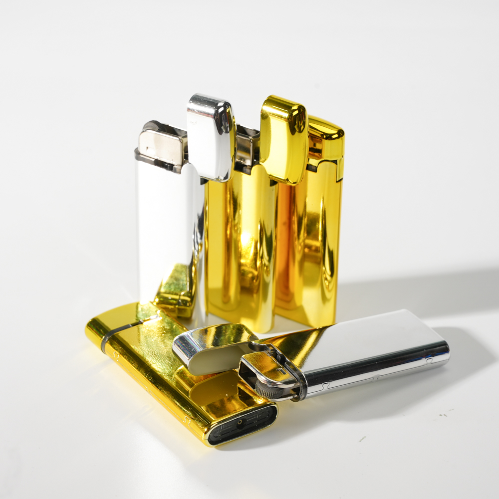 Premium Soft Flame Flip-Top Golden and Silver Lighter