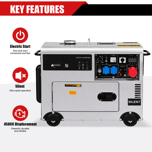Générateur d'essence silencieux portable AVR de 6,5 kW