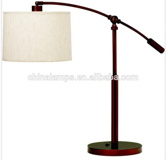 Best selling product metal desk lamps with white fabric lampshade for modern furniture equipments from china supplier