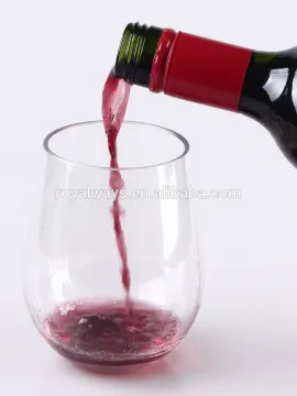 12oz shatterproof plastic stemless wine glasses for party