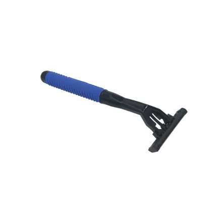 PearlMax High Quality Manual Safety Razor with Rubber Handle and Lubrication Strip