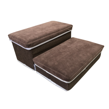 Foldable Pet Stairs: 2 Step Storage Box Ramp for Puppy and Dog Ladder