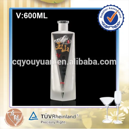 60CL Bottle Triangle Shaped Spirit Bottle Crystal Unique Shape Glass Liquor Bottles Sale