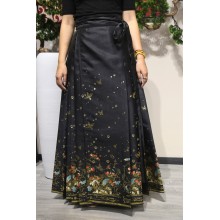 Falda Hanfu con mariposa dorada y flores de seda Heritage