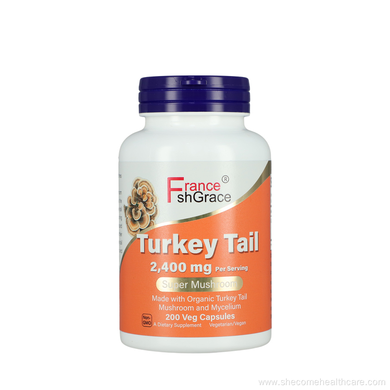 Mushroom Made with Mycelium Turkey Tail Mushroom Capsules