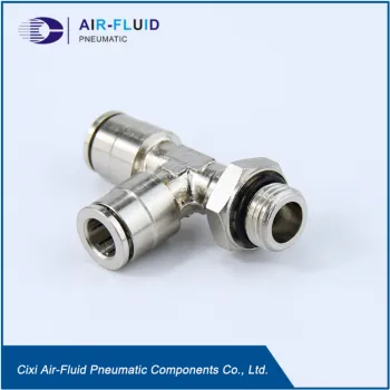 Air-Fluid Metal Pneumatic  Fittings Run Tee