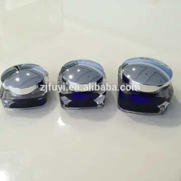 Blue plastic cosmetics cream empty jar
