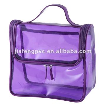 translucent purple PVC cosmetic packing bag