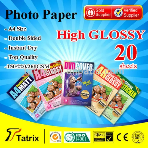 A4 Size Paper ,high Glossy A4 Size Photo Paper For Inkjet Printer, High