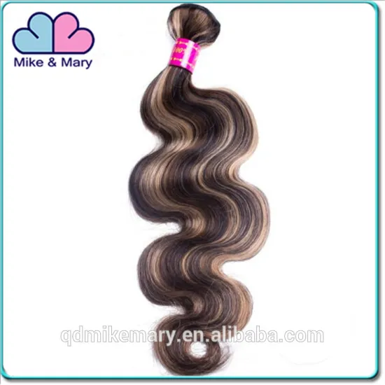 100 European Remy Virgin Human Hair Weft Sewing Machine Bohemian Ombre Highlight Color Body Wave Extensions For Fashion Women