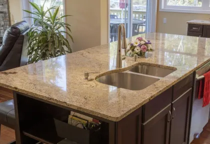 Natural stone kitchen countertop panel customized