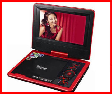 1024 * 600 Pixels Rotatable Screen 9 Inch Portable Dvd Player For Home Use