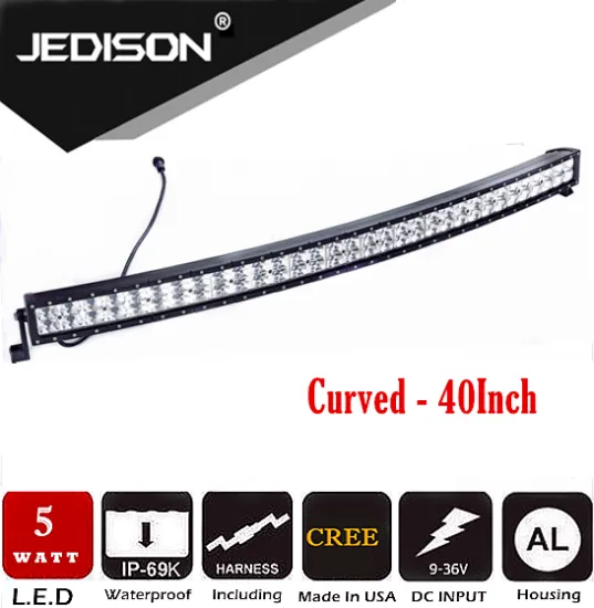 12V 24V IP69K 5w CR-EE 4*4 Offroad 42inch 260W car curved LED Light Bar