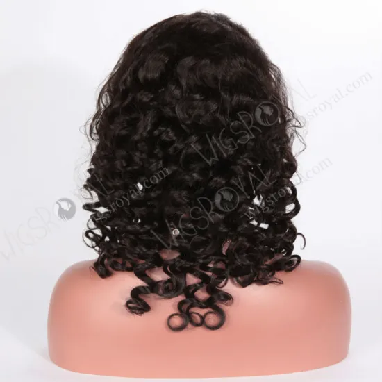 16" big spiral curl human hair full swiss lace wigs