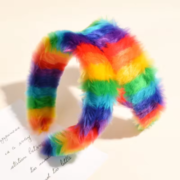 Pride Day Rainbow Furry Headband