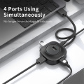 Hub for Laptop Multifunctional 4-In-1 USB2.0 Hub Splitter Black Manufactory