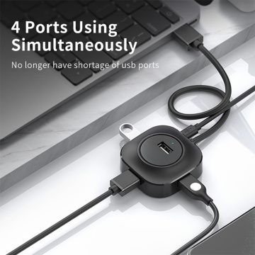 Multifuncional 4 en 1 USB2.0 Hub Splitter Negro