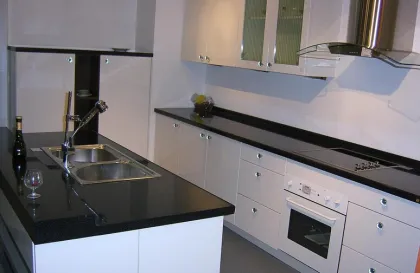 Customized dark cabinet marble countertop