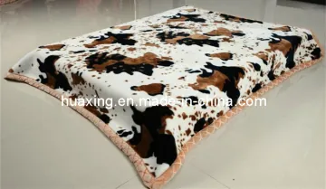 High Quality Animal Skin Pattern Mink Blanket/Raschel Blanket