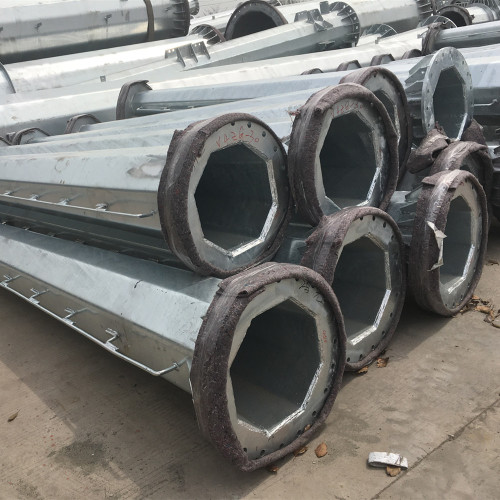 Power Pole Galvanized Steel Pipe Pole For Electrical Power Transmissi Manufactory