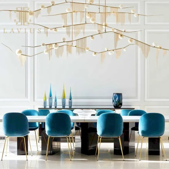 Unique Design Golden Dinning Hall Metal Chandelier Pendant