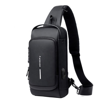 Custom New Fashion Anti Theft Waterproof Oxford Fabric Shoulder Chest Bag With USB Sling Bags For Men Women