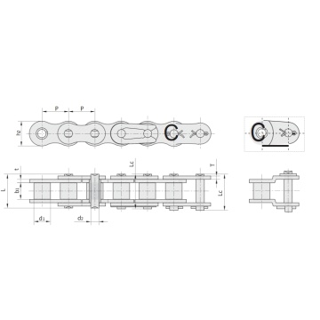 Catena a rulli per carichi pesanti ad alta resistenza serie SH