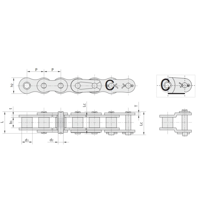 Catena a rulli per carichi pesanti ad alta resistenza serie SH