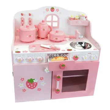 Kid's Toy Wooden Kitchen Cooking Set W10C079