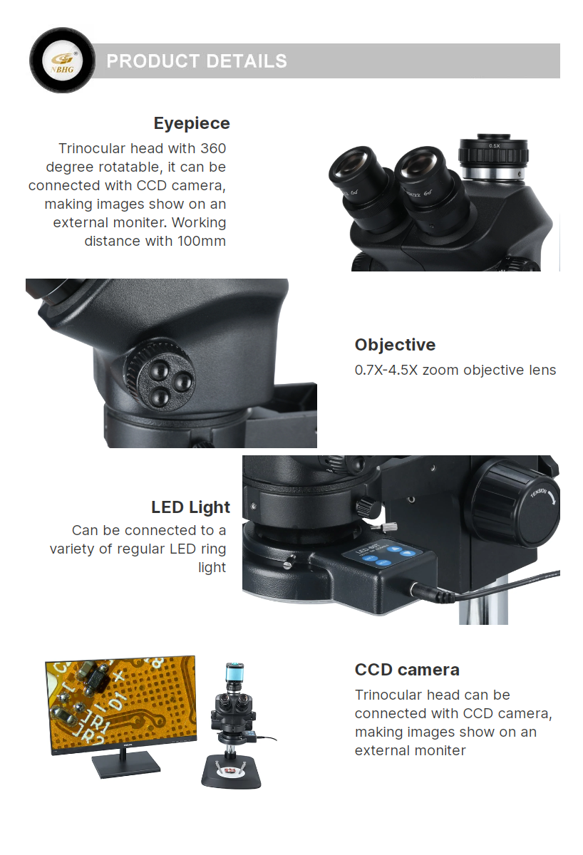 0 7x 5 0x Trinocular Zoom Stereo Mcroscopes For Soldering