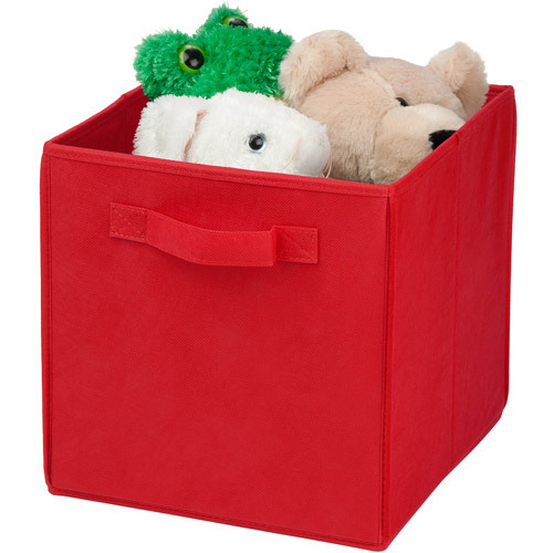 Red Non-Woven Foldable Cube, Storage box