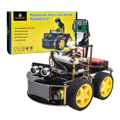 Keyestudio Raspberry Pi 4B Smart Car Robot Kit for Raspberry Pi 4GB/8GB