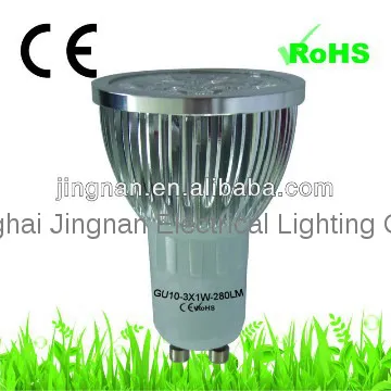 gu10 2500k led 300LM 3W ce rohs gu10 led spotlight