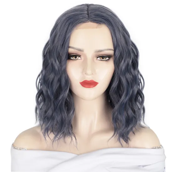 Top Quality Glueless Lace Front Colorful Bob Curly Short Deep Wavy Natural Hairline Synthetic Wigs For Black Women