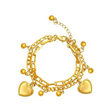 Elegant Titanium Steel Heart Bracelet for Women