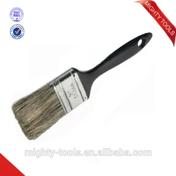 Black Plastic Beaver Tail Handle Gray Bristle Paint Brush
