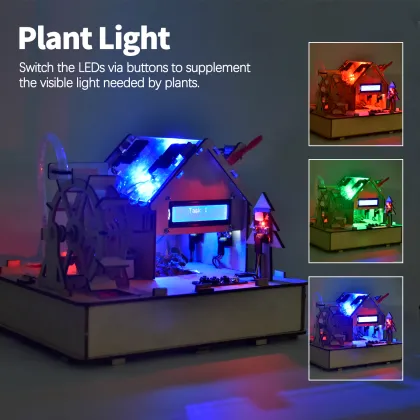 Keyestudio DIY Smart Eco-Friendly Wooden House Kit STEM Education Smart Home Learning Starter Kit for Arduino