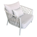 White PE Wicker Beach Chair