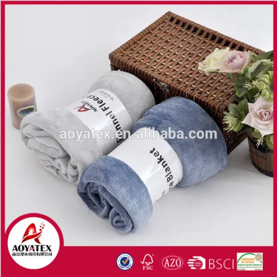 promotion sale super soft thick solid flannel fleece blanket