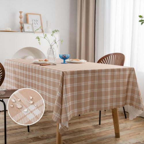 Vattentät Anti Wrinkle Gingham -bordduk för soffbord