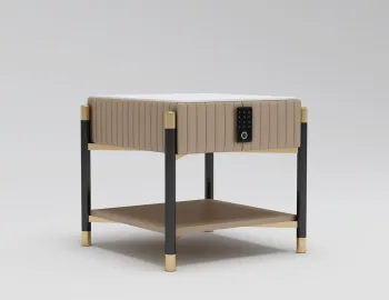 Smart Bedside Table with Drawers and Fingerprint Lock - Luxury Italian Modern Bedroom Furniture
